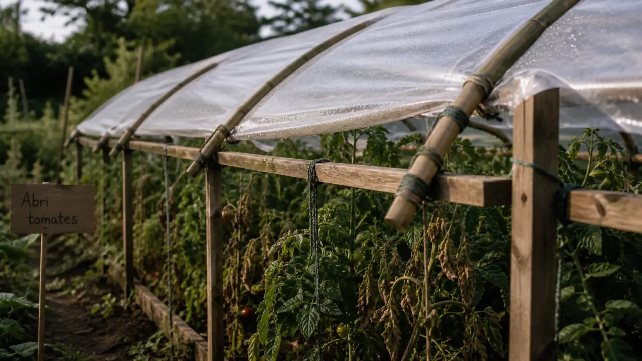 Abri tomates fait maison : structure ouverte contre le mildiou