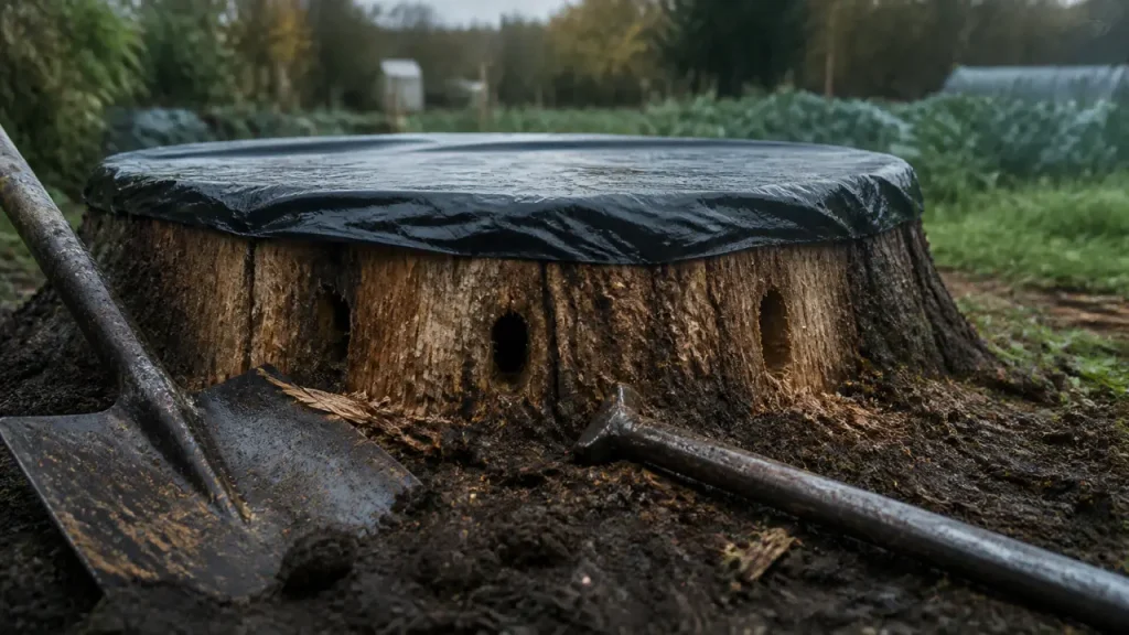 Détruire une souche d’arbre sans se tromper : arrachage, dévitalisation et risques