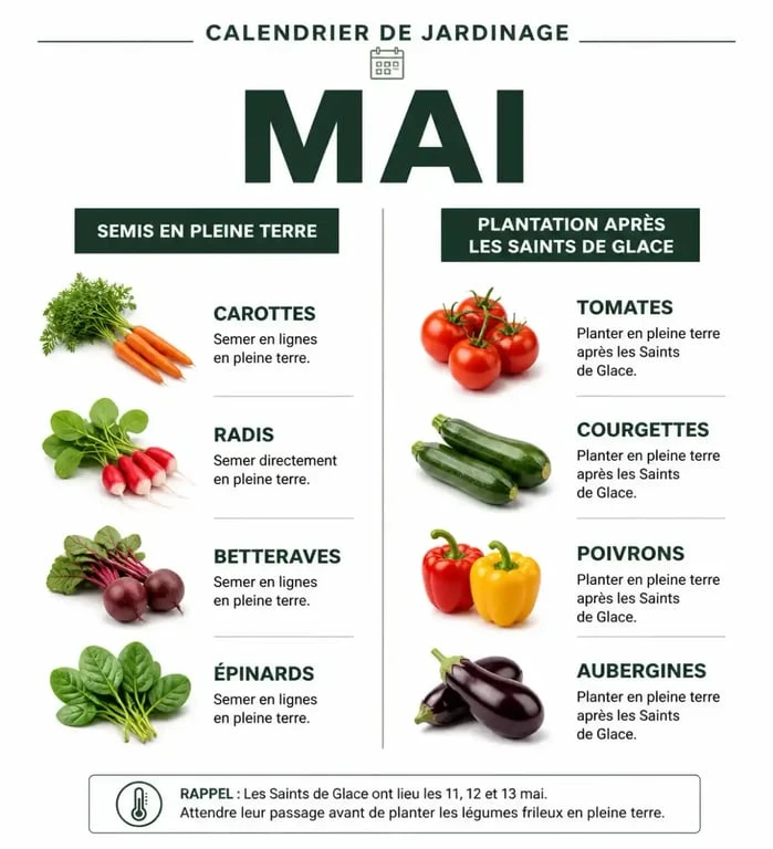 Calendrier de jardinage : que planter et semer en mai au potager