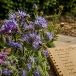Plantes mellifere : bourrache et phacélie avec abeilles sauvages