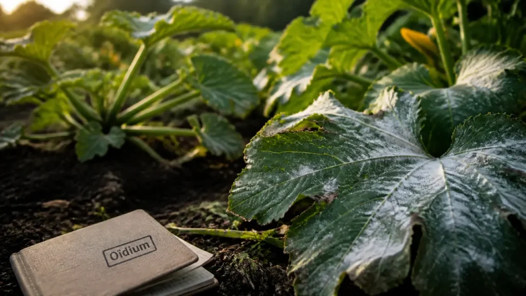 Oïdium sur courgette : reconnaître, traiter et prévenir avant que le feuillage ne s’épuise