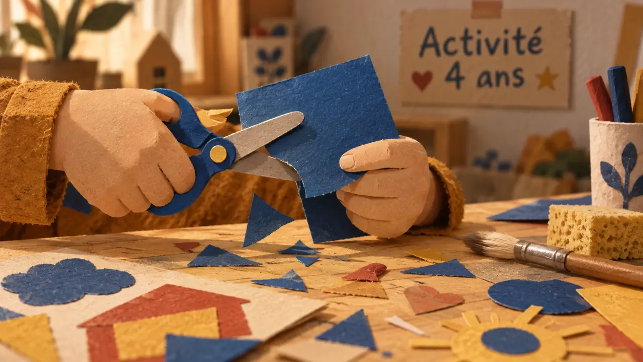 Activités enfants 4 ans : découpage avec ciseaux à bout rond