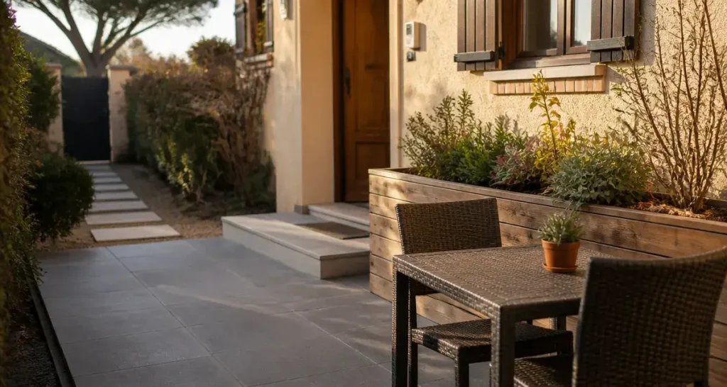 Aménagement terrasse devant maison : l&rsquo;erreur de zonage qui gâche l&rsquo;effet façade
