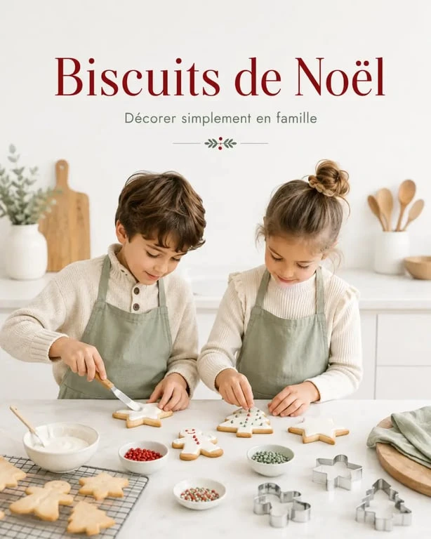 Activités de noël pour enfants : biscuits décorés en famille