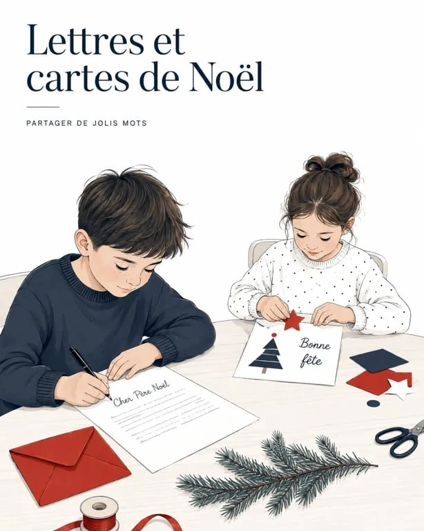 Activités de noël pour enfants : lettre au Père Noël et carte de vœux