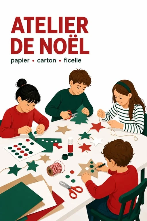 Activités de noël pour enfants : atelier de décorations en papier et carton à la maison