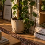 Plantes grimpantes intérieur : pothos guidé sur treillis