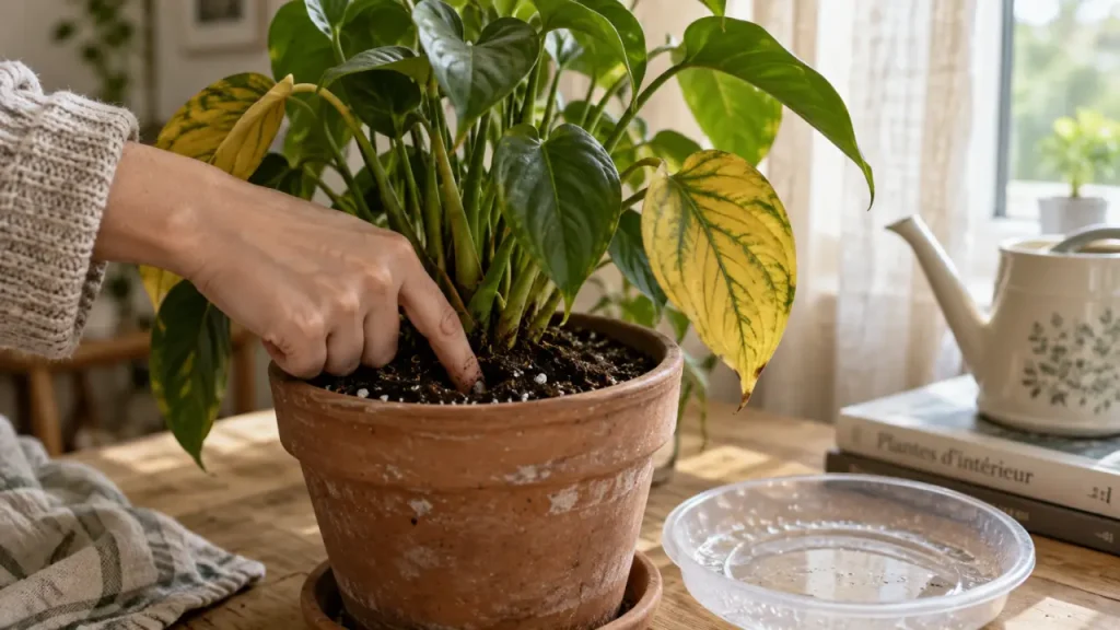 Feuilles jaunes sur une plante d’intérieur : 3 vérifications avant de parler de carence