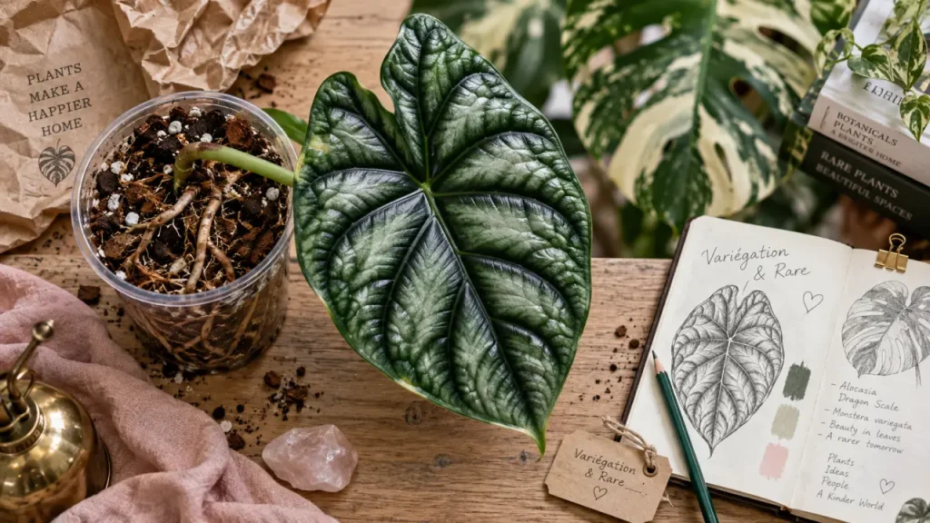 Plantes rares d&rsquo;intérieur : variégation, Alocasia et les erreurs qui coûtent une collection