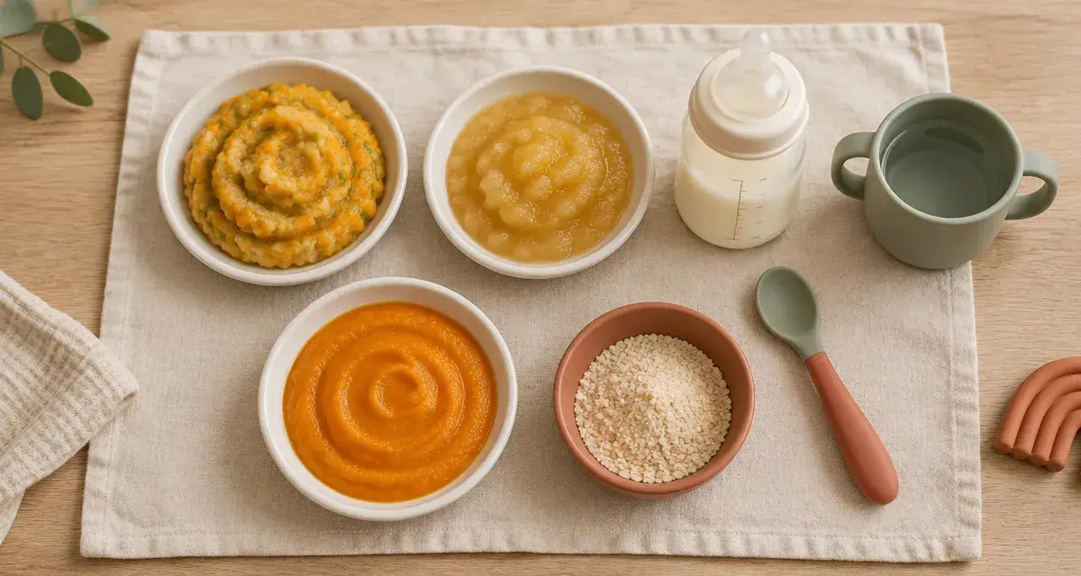 Tableau alimentation bébé 9 mois : 4 repas et lait, purées et biberon